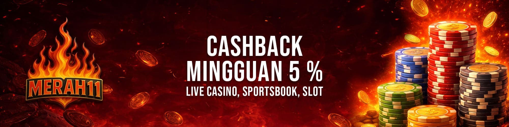 Banner Cashback Kekalahan Mingguan MERAH11